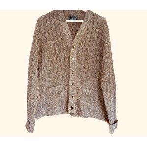 Campus Vintage Men's XL Button Cardigan Sweater Neutral Cottagecore Coastal